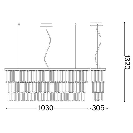 Ideal Lux - Křišťálový lustr na lanku MARTINEZ 8xE14/40W/230V lesklý chrom