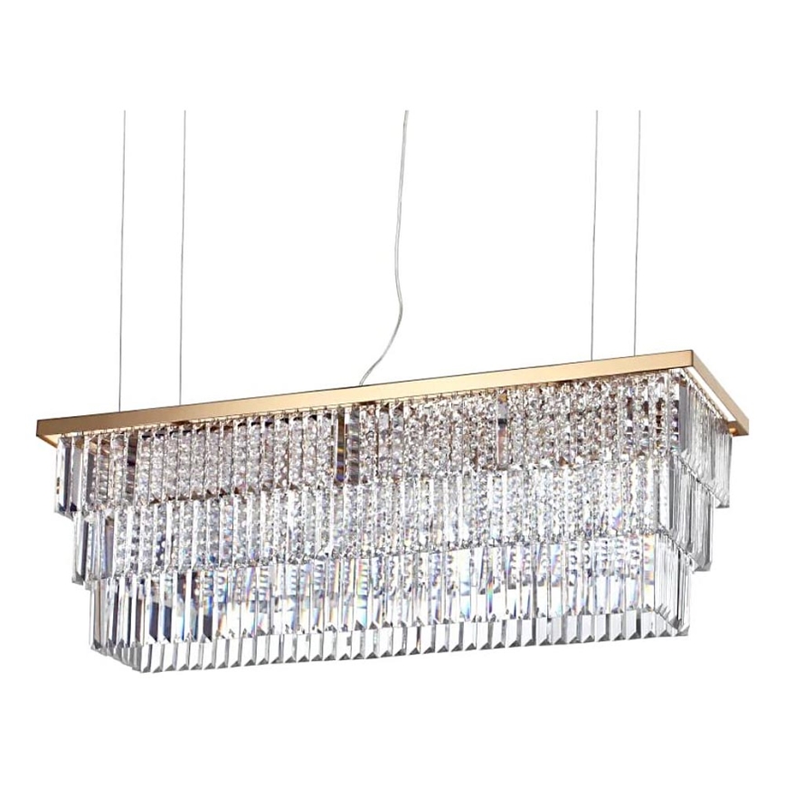 Ideal Lux - Křišťálový lustr na lanku MARTINEZ 8xE14/40W/230V zlatá