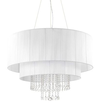 Ideal Lux - Křišťálový lustr na lanku OPERA 10xE27/60W/230V pr. 90 cm bílá