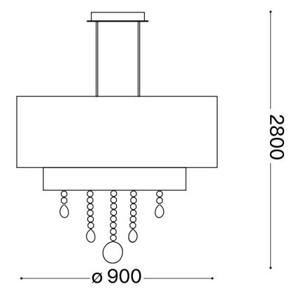 Ideal Lux - Křišťálový lustr na lanku OPERA 10xE27/60W/230V pr. 90 cm bílá