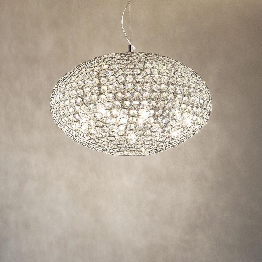 Ideal Lux - Křišťálový lustr na lanku ORION 12xE14/40W/230V pr. 60 cm stříbrná