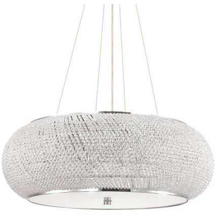 Ideal Lux - Křišťálový lustr na lanku PASHA 14xE14/40W/230V pr. 65 cm lesklý chrom