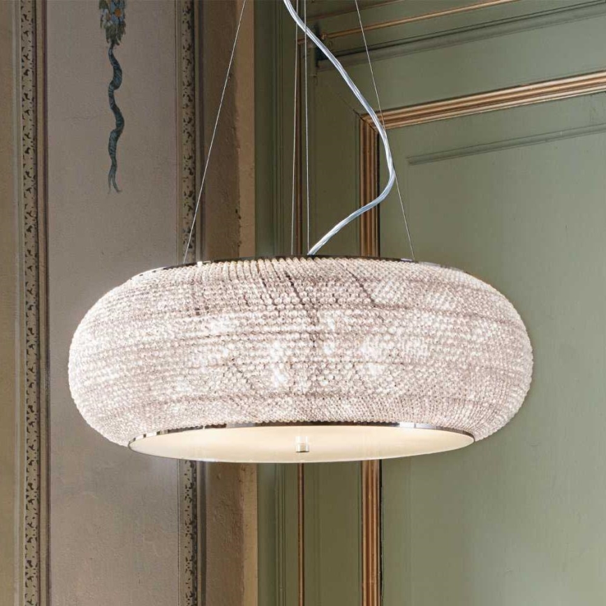 Ideal Lux - Křišťálový lustr na lanku PASHA 14xE14/40W/230V pr. 65 cm lesklý chrom