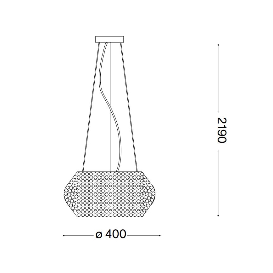 Ideal Lux - Křišťálový lustr na lanku PASHA 6xE14/40W/230V pr. 40 cm zlatá