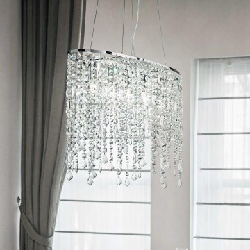 Ideal Lux - Křišťálový lustr na lanku RAIN 5xE14/40W/230V čirá
