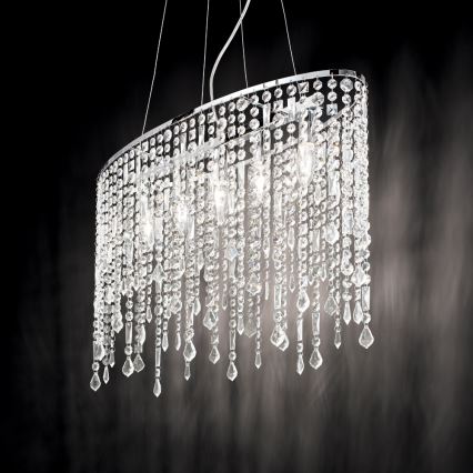 Ideal Lux - Křišťálový lustr na lanku RAIN 5xE14/40W/230V čirá