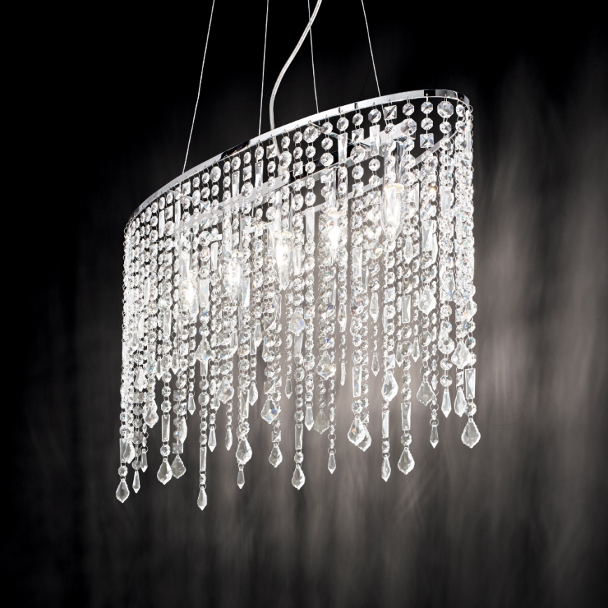 Ideal Lux - Křišťálový lustr na lanku RAIN 5xE14/40W/230V čirá