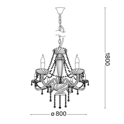 Ideal Lux - Křišťálový lustr na řetězu AMADEUS 8xE14/40W/230V pr. 80 cm čirá