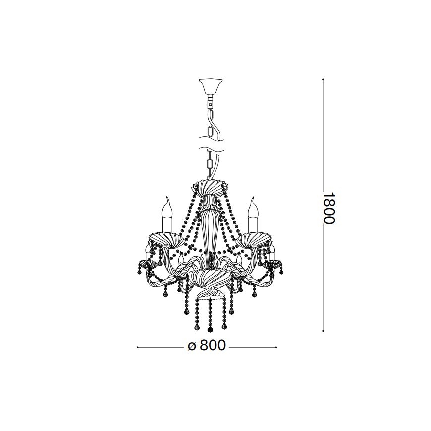Ideal Lux - Křišťálový lustr na řetězu AMADEUS 8xE14/40W/230V pr. 80 cm čirá