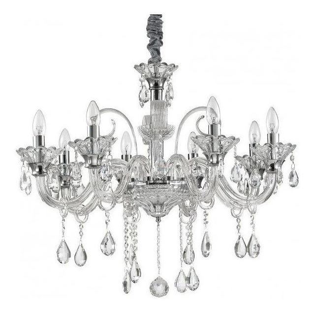 Ideal Lux - Křišťálový lustr na řetězu COLOSSAL 8xE14/40W/230V pr. 78 cm lesklý chrom