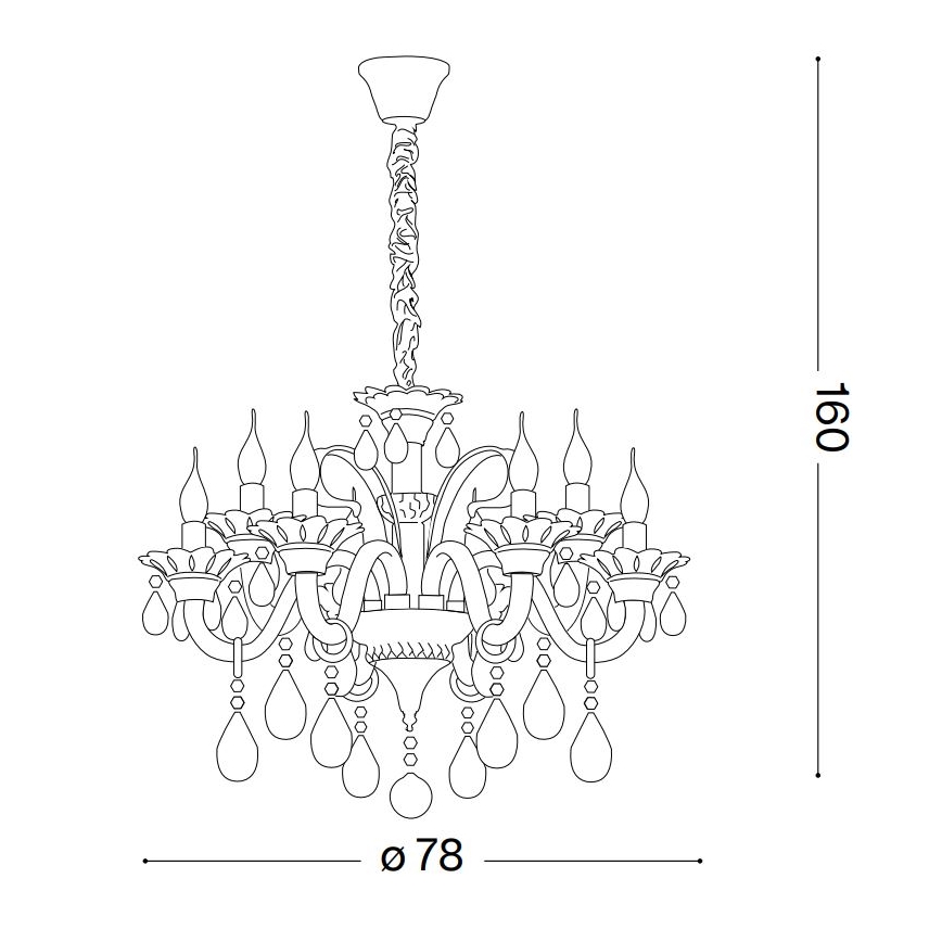 Ideal Lux - Křišťálový lustr na řetězu COLOSSAL 8xE14/40W/230V pr. 78 cm šedá/lesklý chrom