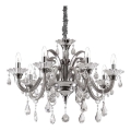 Ideal Lux - Křišťálový lustr na řetězu COLOSSAL 8xE14/40W/230V pr. 78 cm šedá/lesklý chrom