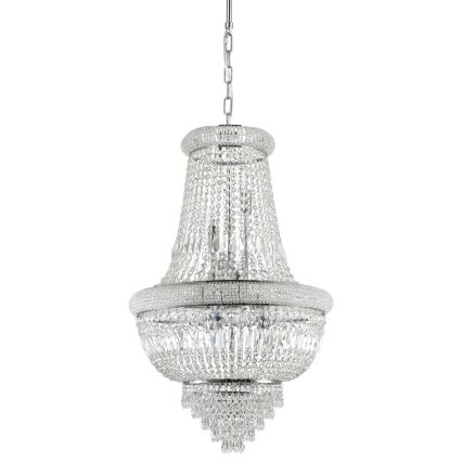 Ideal Lux - Křišťálový lustr na řetězu DUBAI 10xE14/28W/230V pr. 52 cm lesklý chrom
