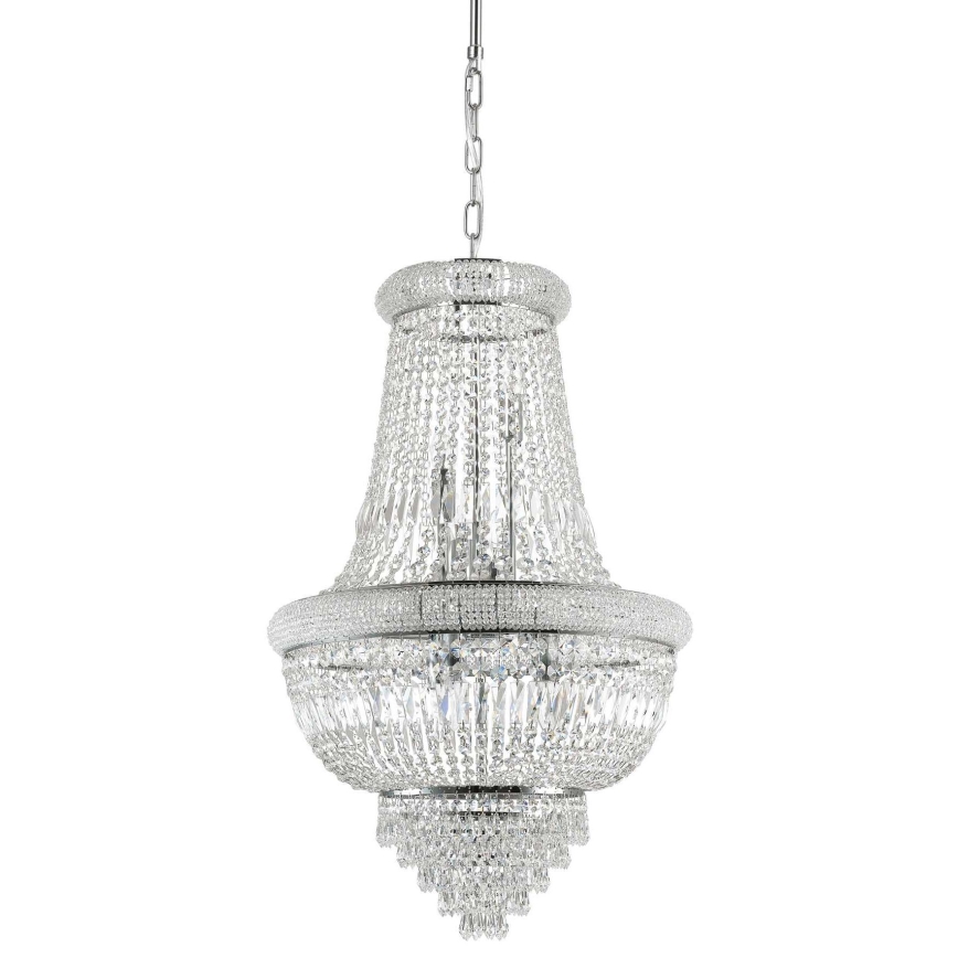 Ideal Lux - Křišťálový lustr na řetězu DUBAI 10xE14/28W/230V pr. 52 cm lesklý chrom