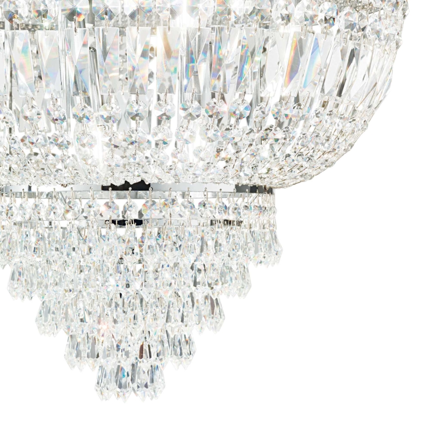 Ideal Lux - Křišťálový lustr na řetězu DUBAI 10xE14/28W/230V pr. 52 cm lesklý chrom