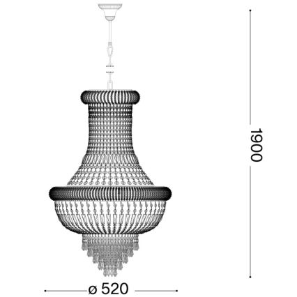 Ideal Lux - Křišťálový lustr na řetězu DUBAI 10xE14/28W/230V pr. 52 cm lesklý chrom