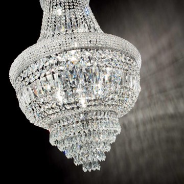 Ideal Lux - Křišťálový lustr na řetězu DUBAI 10xE14/28W/230V pr. 52 cm lesklý chrom