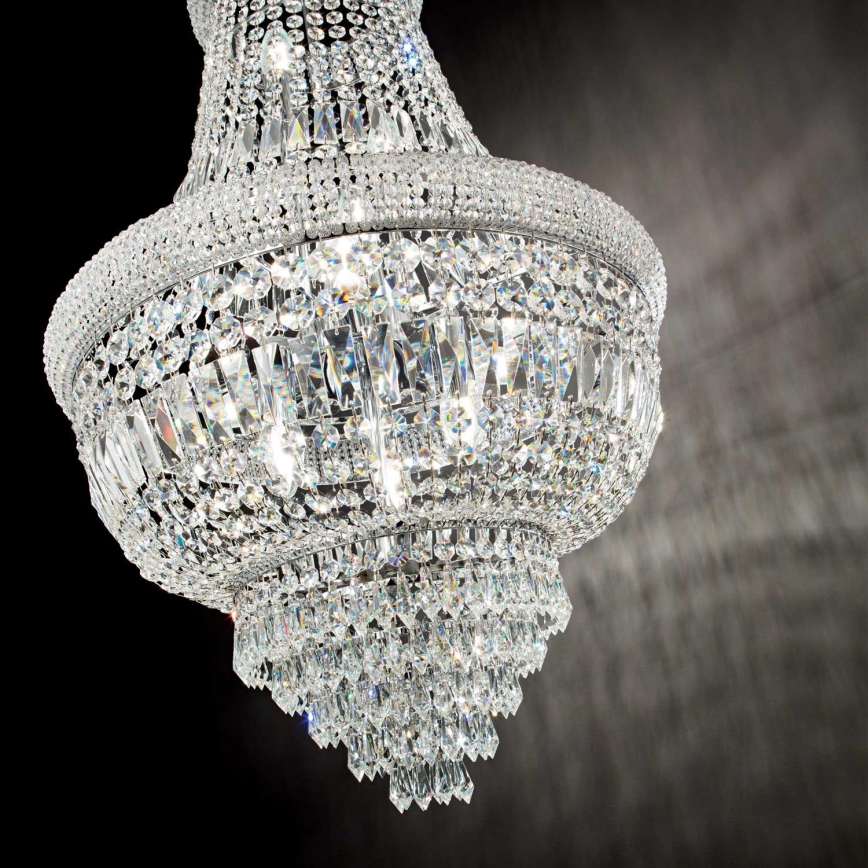 Ideal Lux - Křišťálový lustr na řetězu DUBAI 10xE14/28W/230V pr. 52 cm lesklý chrom