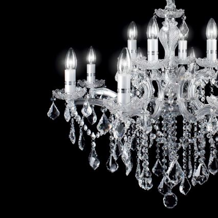 Ideal Lux - Křišťálový lustr na řetězu FLORIAN 18xE14/40W/230V pr. 86 cm čirá