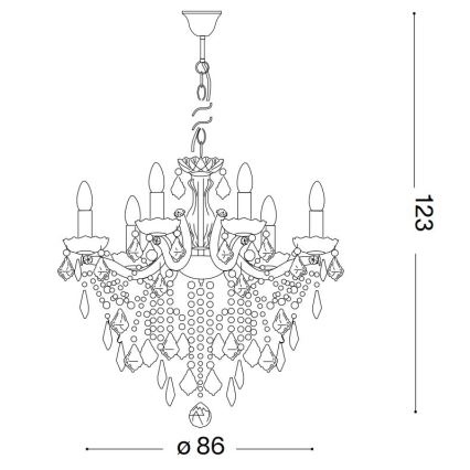 Ideal Lux - Křišťálový lustr na řetězu FLORIAN 18xE14/40W/230V pr. 86 cm čirá