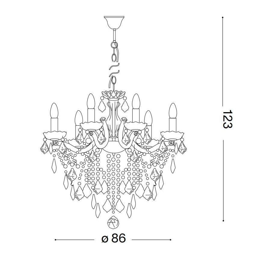 Ideal Lux - Křišťálový lustr na řetězu FLORIAN 18xE14/40W/230V pr. 86 cm čirá