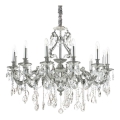 Ideal Lux - Křišťálový lustr na řetězu GIOCONDA 12xE14/40W/230V pr. 90 cm stříbrná