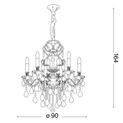 Ideal Lux - Křišťálový lustr na řetězu GIOCONDA 12xE14/40W/230V pr. 90 cm stříbrná
