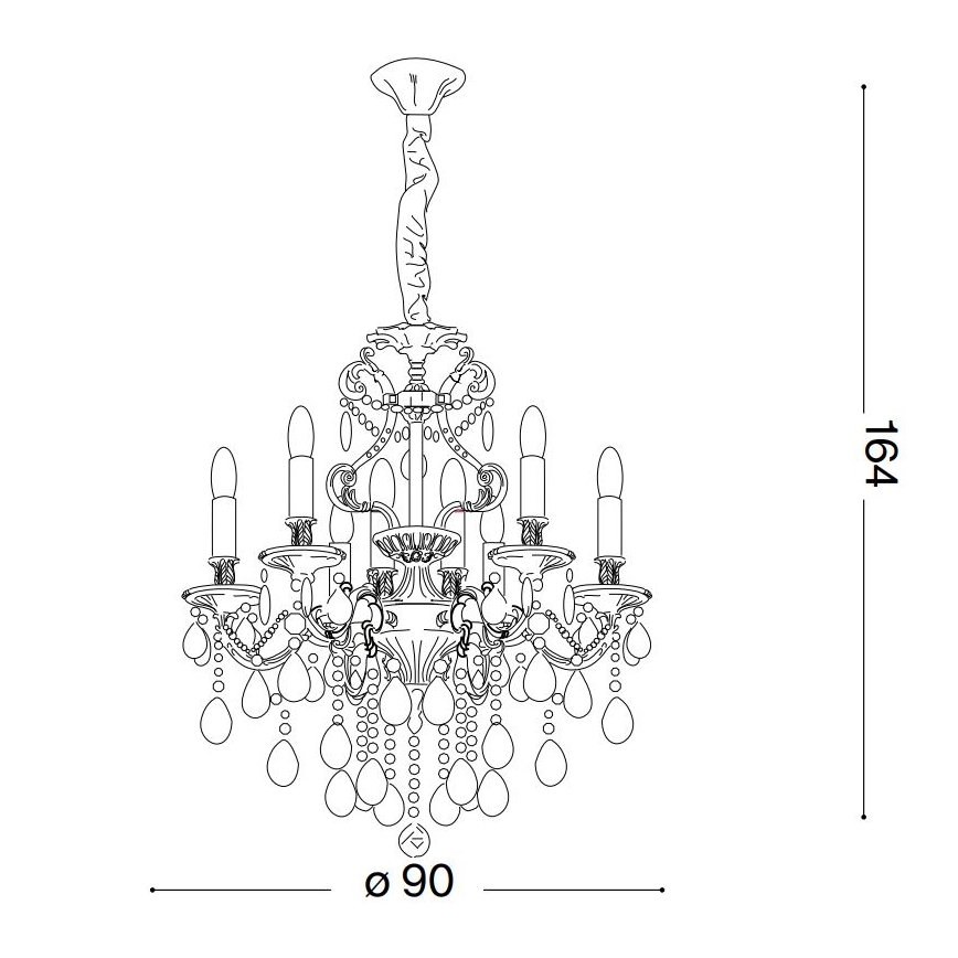 Ideal Lux - Křišťálový lustr na řetězu GIOCONDA 12xE14/40W/230V pr. 90 cm stříbrná