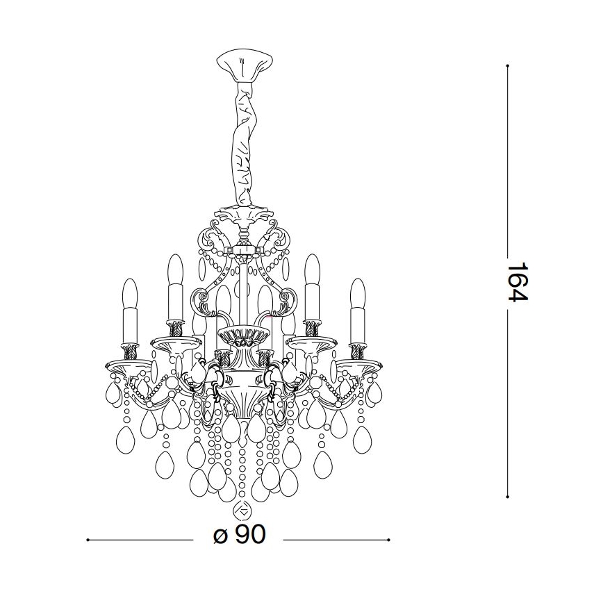 Ideal Lux - Křišťálový lustr na řetězu GIOCONDA 12xE14/40W/230V pr. 90 cm zlatá