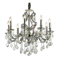 Ideal Lux - Křišťálový lustr na řetězu GIOCONDA 8xE14/40W/230V pr. 73 cm stříbrná