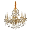 Ideal Lux - Křišťálový lustr na řetězu GIOCONDA 8xE14/40W/230V pr. 73 cm zlatá