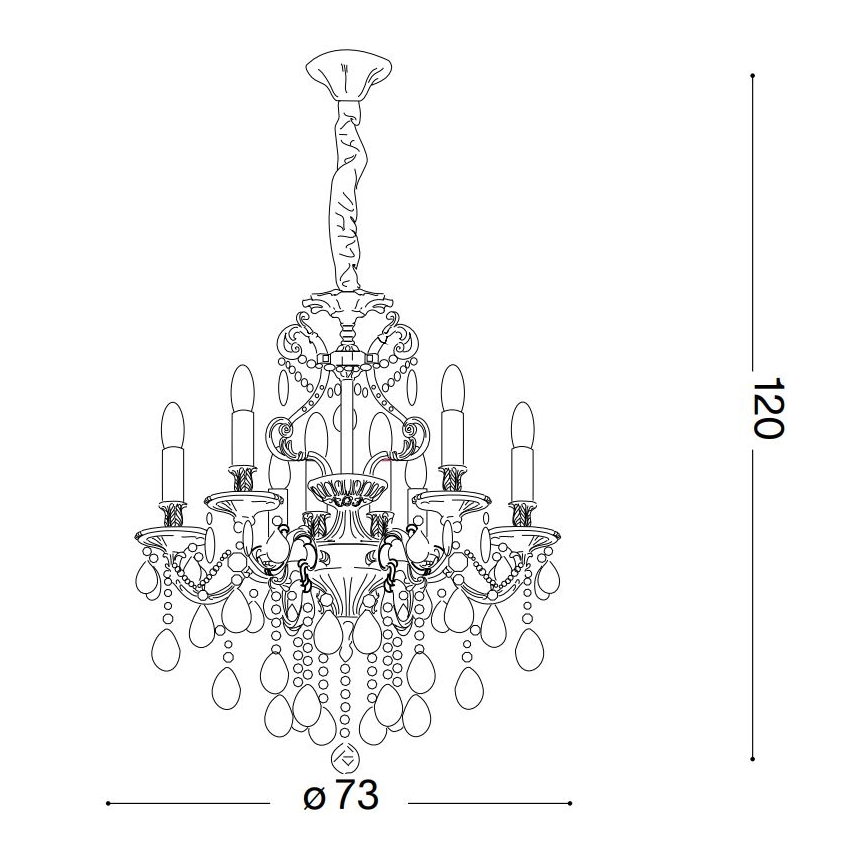 Ideal Lux - Křišťálový lustr na řetězu GIOCONDA 8xE14/40W/230V pr. 73 cm zlatá