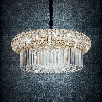 Ideal Lux - Křišťálový lustr na řetězu NABUCCO 16xE14/40W/230V pr. 70 cm zlatá