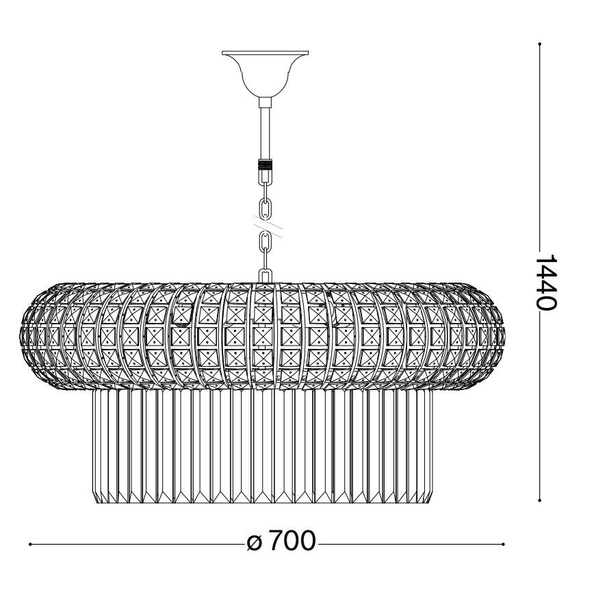 Ideal Lux - Křišťálový lustr na řetězu NABUCCO 16xE14/40W/230V pr. 70 cm zlatá