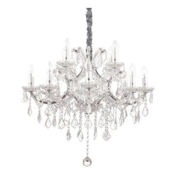 Ideal Lux - Křišťálový lustr na řetězu NAPOLEON 12xE14/40W/230V pr. 74 cm lesklý chrom