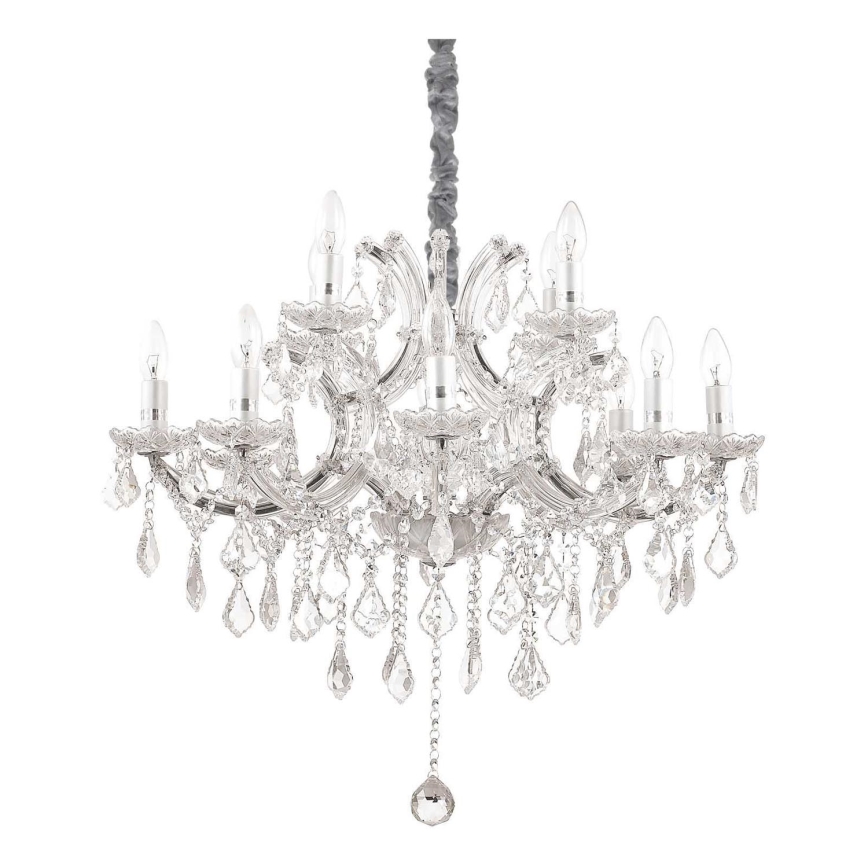 Ideal Lux - Křišťálový lustr na řetězu NAPOLEON 12xE14/40W/230V pr. 74 cm lesklý chrom