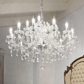 Ideal Lux - Křišťálový lustr na řetězu NAPOLEON 18xE14/40W/230V pr. 96 cm lesklý chrom
