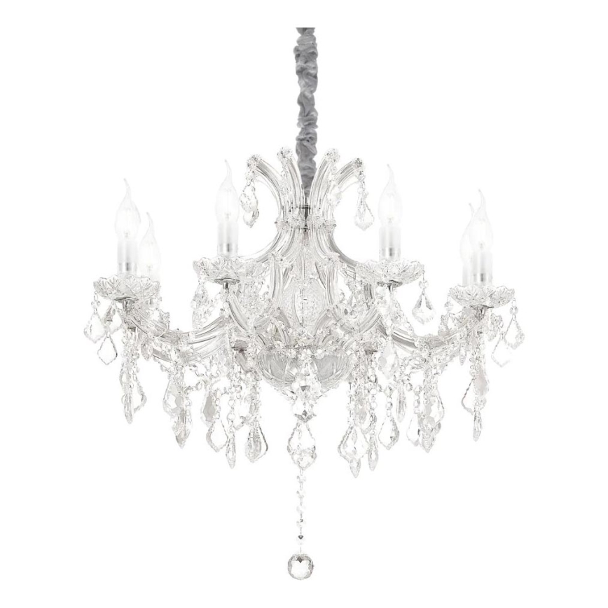 Ideal Lux - Křišťálový lustr na řetězu NAPOLEON 8xE14/40W/230V pr. 67 cm chrom