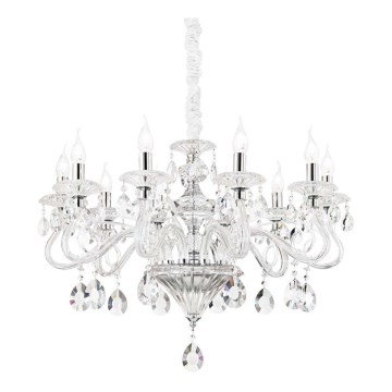 Ideal Lux - Křišťálový lustr na řetězu NEGRESCO 10xE14/28W/230V pr. 85 cm čirá