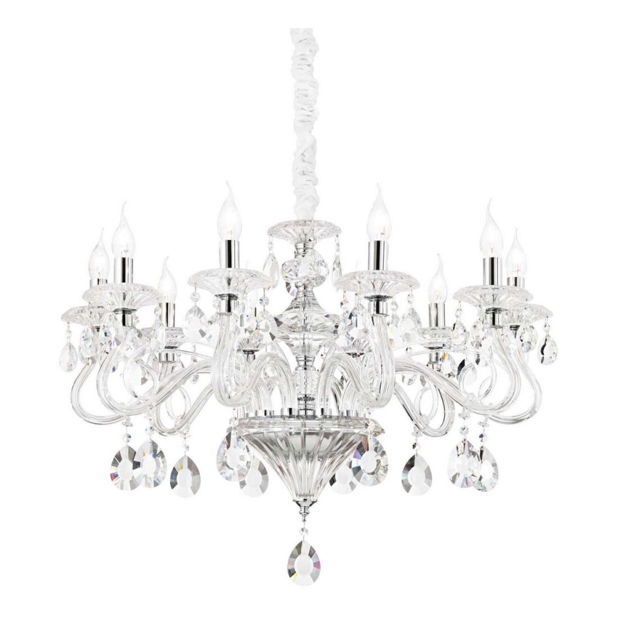 Ideal Lux - Křišťálový lustr na řetězu NEGRESCO 10xE14/28W/230V pr. 85 cm čirá