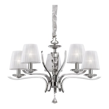 Ideal Lux - Křišťálový lustr na řetězu PEGASO 5xE14/28W/230V pr. 72 cm lesklý chrom