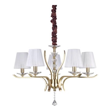 Ideal Lux - Křišťálový lustr na řetězu PEGASO 5xE14/28W/230V pr. 72 cm zlatá