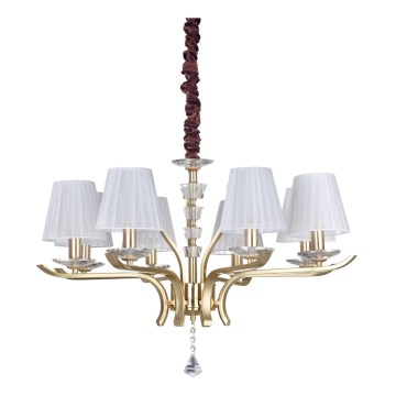 Ideal Lux - Křišťálový lustr na řetězu PEGASO 8xE14/28W/230V pr. 76 cm zlatá