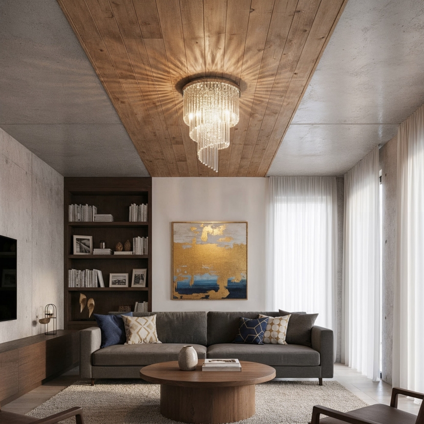 Ideal Lux - Křišťálový přisazený lustr CARLTON 12xE14/40W/230V pr. 50 cm lesklý chrom