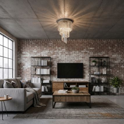 Ideal Lux - Křišťálový přisazený lustr CARLTON 12xE14/40W/230V pr. 50 cm lesklý chrom