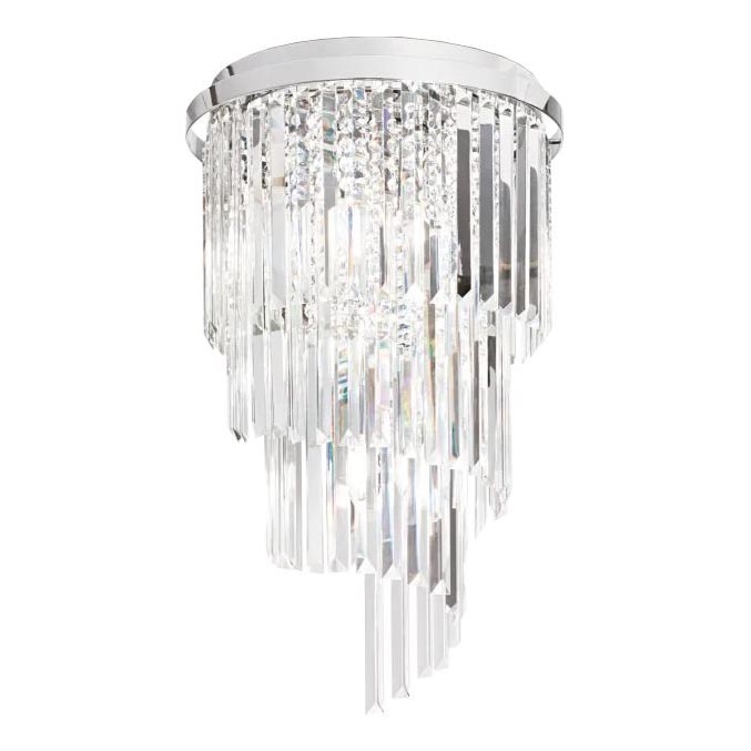 Ideal Lux - Křišťálový přisazený lustr CARLTON 8xE14/40W/230V pr. 40 cm lesklý chrom