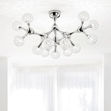 Ideal Lux - Křišťálový přisazený lustr NODI 15xG9/40W/230V lesklý chrom