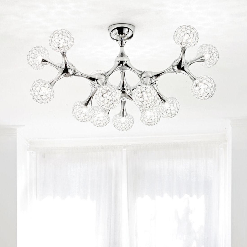 Ideal Lux - Křišťálový přisazený lustr NODI 15xG9/40W/230V lesklý chrom
