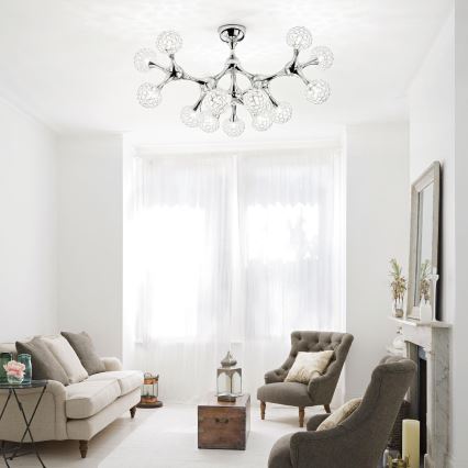 Ideal Lux - Křišťálový přisazený lustr NODI 15xG9/40W/230V lesklý chrom