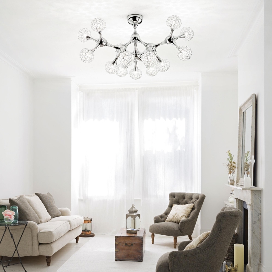 Ideal Lux - Křišťálový přisazený lustr NODI 15xG9/40W/230V lesklý chrom